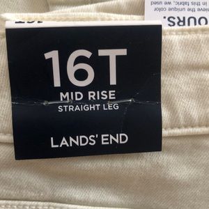 Lands end size 16 mid rise off-white womens pants